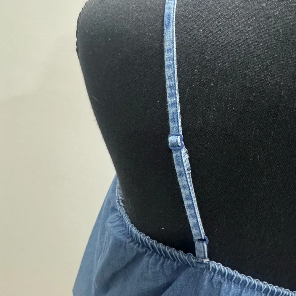 Blue Denim Sleeveless Tiered Dress - Picture 4 of 5